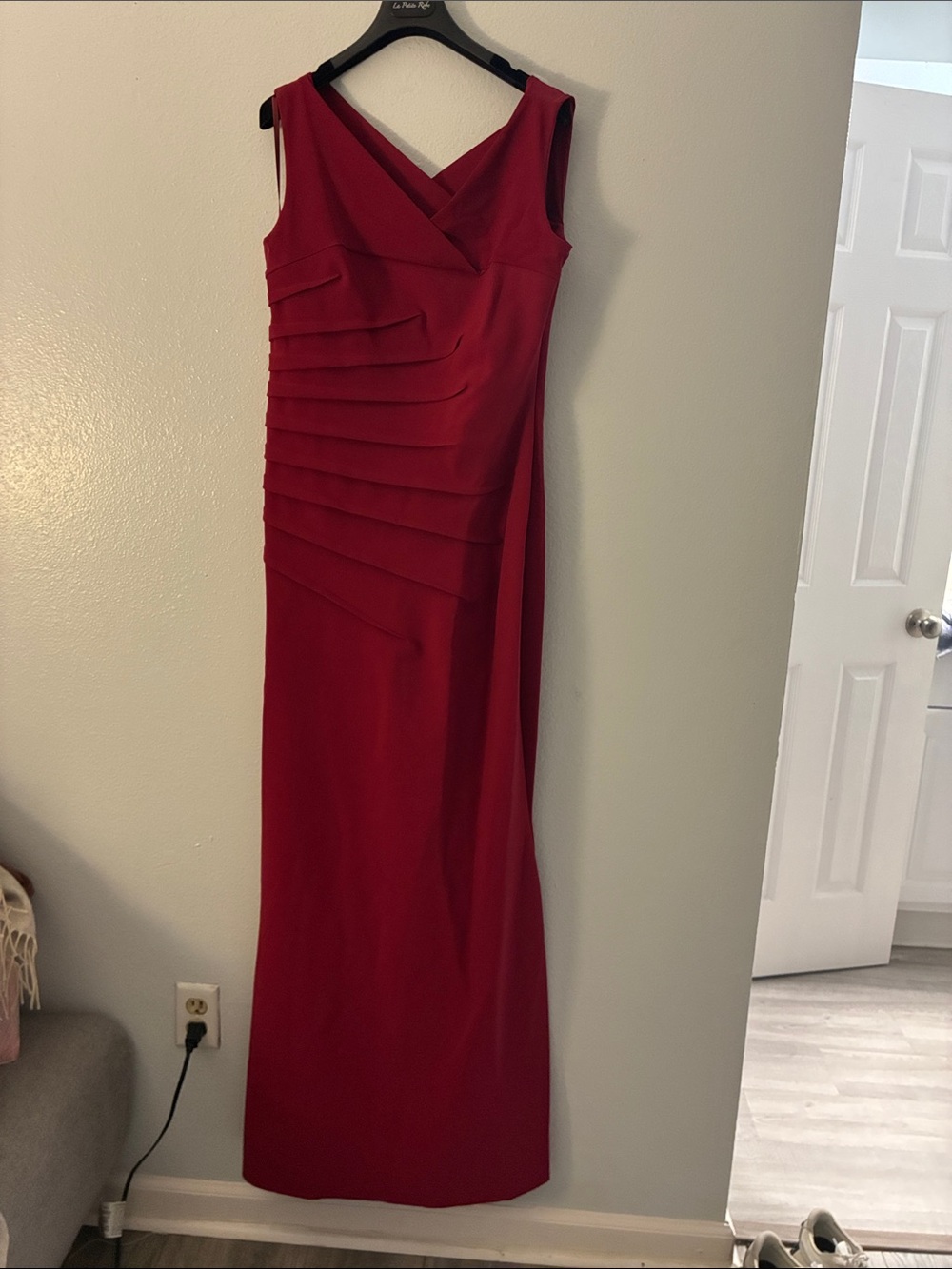 Chiara Boni One-Shoulder Red Gown with Asymmetric Pleats